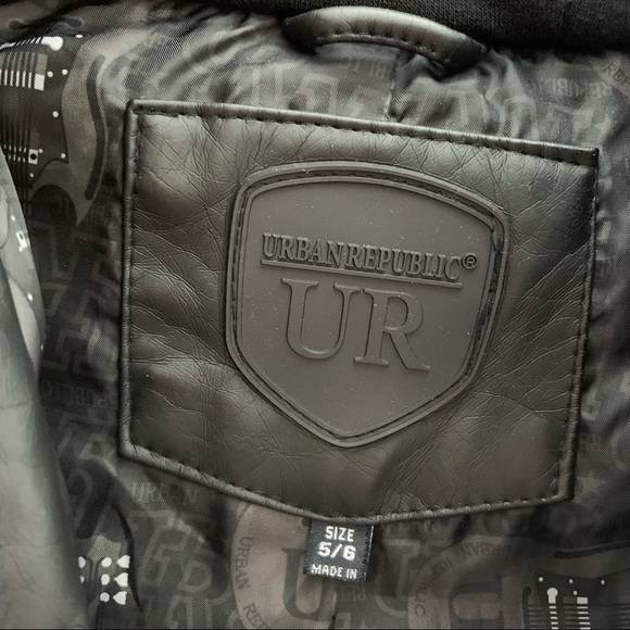 Urban Republic Boy Motorcycle Faux Leather Jacket 5/6 - Picture 9 of 9